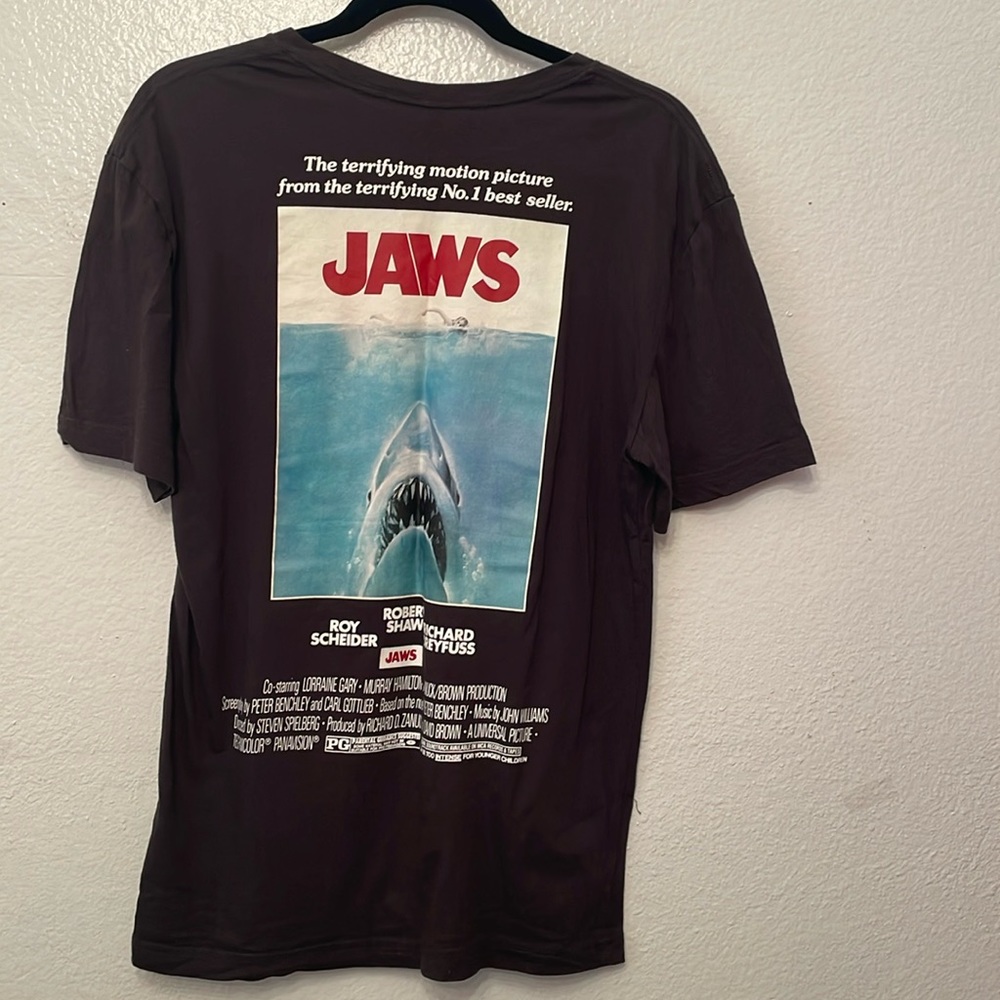 Jaws tshirt by H&M divided.  Small.  Unisex dark grey. Small logo front